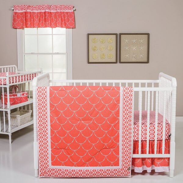 Crib Bedding Set 3 Piece - Shell - Roll Up Baby