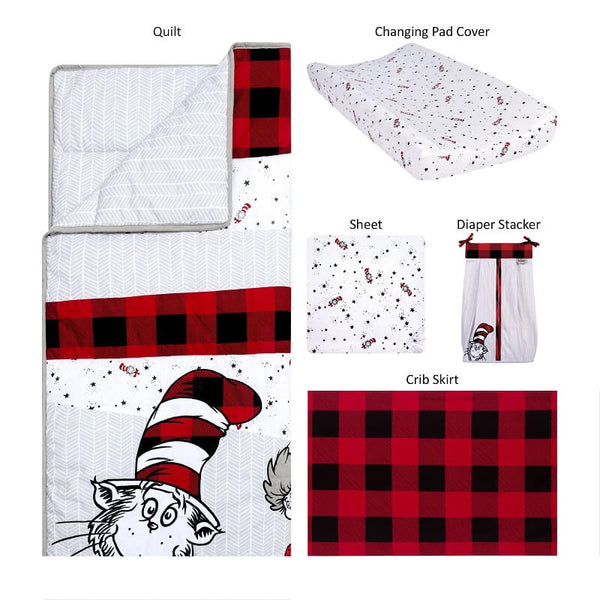 Crib Bedding Set - Dr. Seuss™ Lumberjack Cat in the Hat - Roll Up Baby