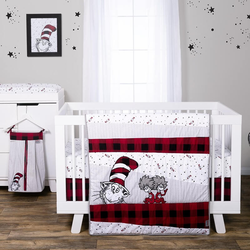 Crib Bedding Set - Dr. Seuss™ Lumberjack Cat in the Hat  - Roll Up Baby