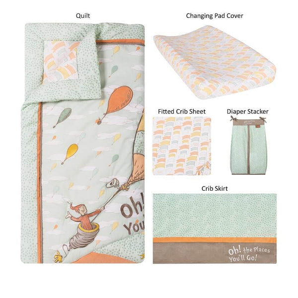 Crib Bedding Set 5 Piece - Dr. Seuss™ Oh, the Places You'll Go! - Roll Up Baby