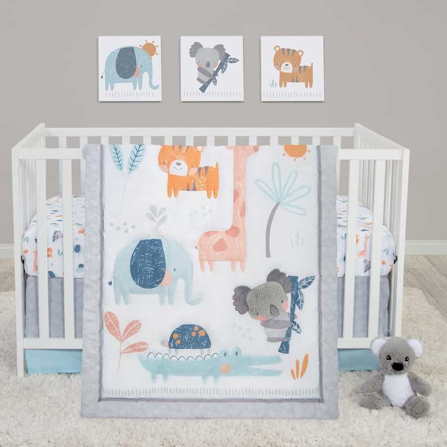 Crib Bedding Set 4 Piece - Koala & Friends - Roll Up Baby
