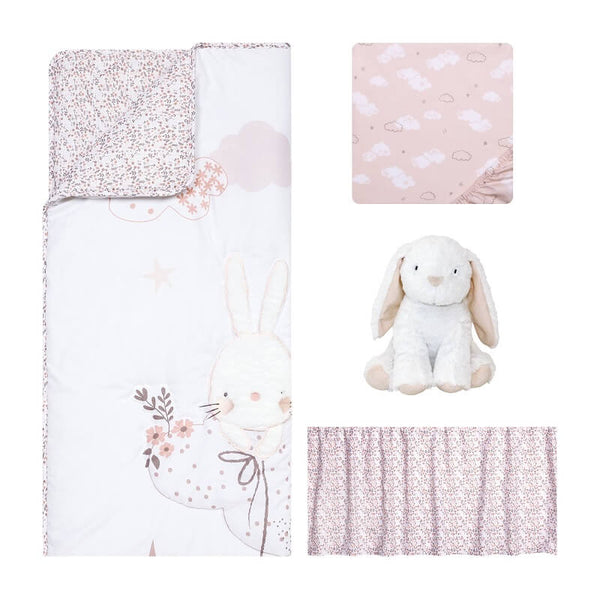 Crib Bedding Set 4 Piece - Sammy and Lou Cottontail Cloud - Roll Up Baby