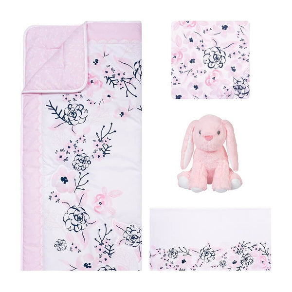Crib Bedding Set 4 Piece - Sammy and Lou Simply Floral - Roll Up Baby