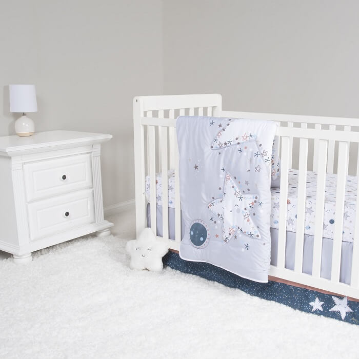 Crib Bedding Set 4 Piece - Sammy and Lou Starlight  - Roll Up Baby