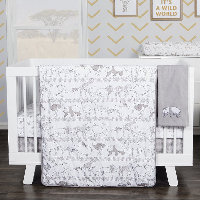 Crib Bedding Set 5 Piece - Waverly® Congo Line  - Roll Up Baby