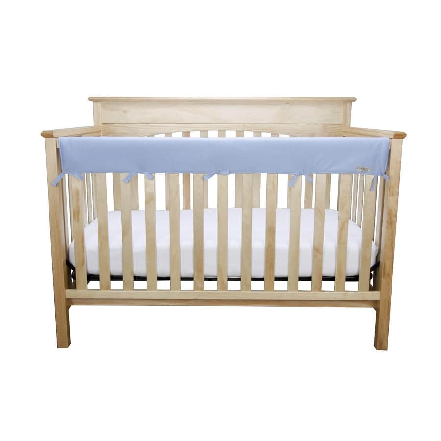 CribWrap® Medium 1 Long Blue Jersey Rail Cover - Roll Up Baby