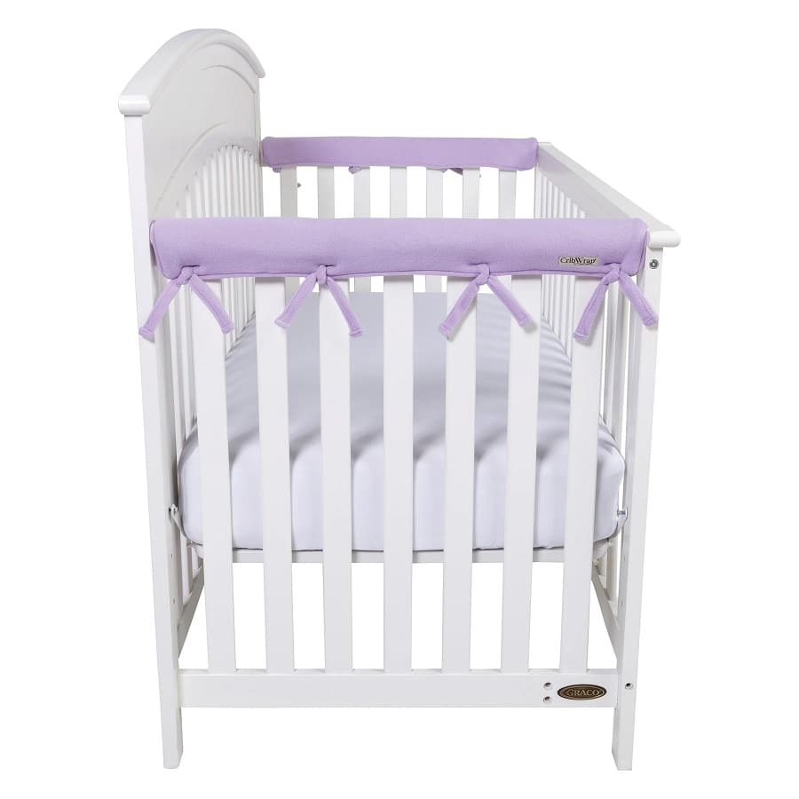 CribWrap® Narrow 2 Short Lavender Fleece Rail Covers - Roll Up Baby