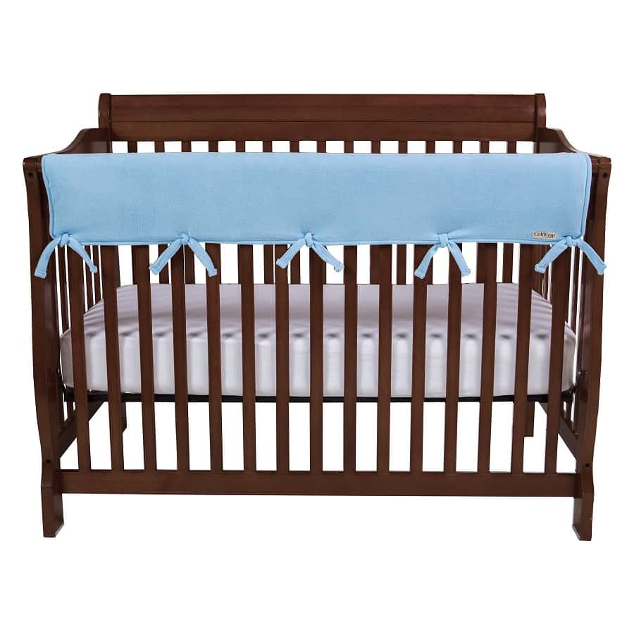 CribWrap® Wide 1 Long Blue Fleece Rail Coverr - Roll Up Baby