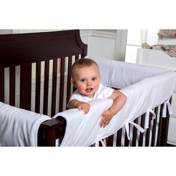 CribWrap® Wide 1 Long White Fleece Rail Cover - Roll Up Baby