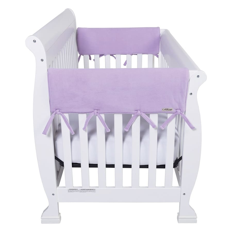 CribWrap® Wide 2 Short Lavender Fleece Rail Covers - Roll Up Baby