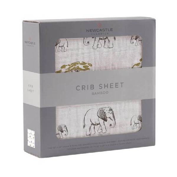 Cute Crib Sheet - Rhinos and Elephants - Roll Up Baby