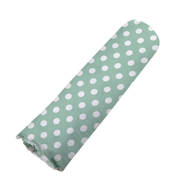 Modern Baby Swaddle Blanket Jade Polka Dot - Roll Up Baby