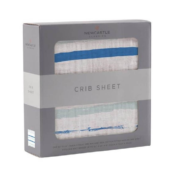 Organic Crib Sheet - Ocean Stripe - Roll Up Baby