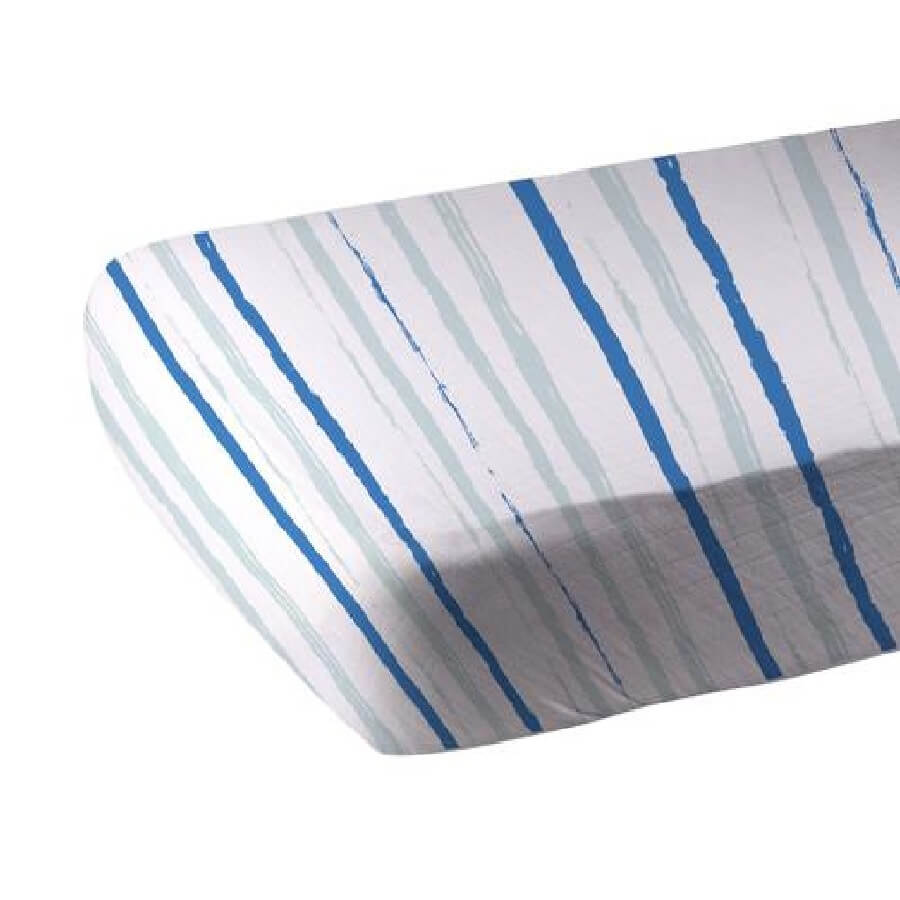 Organic Crib Sheet - Ocean Stripe - Roll Up Baby