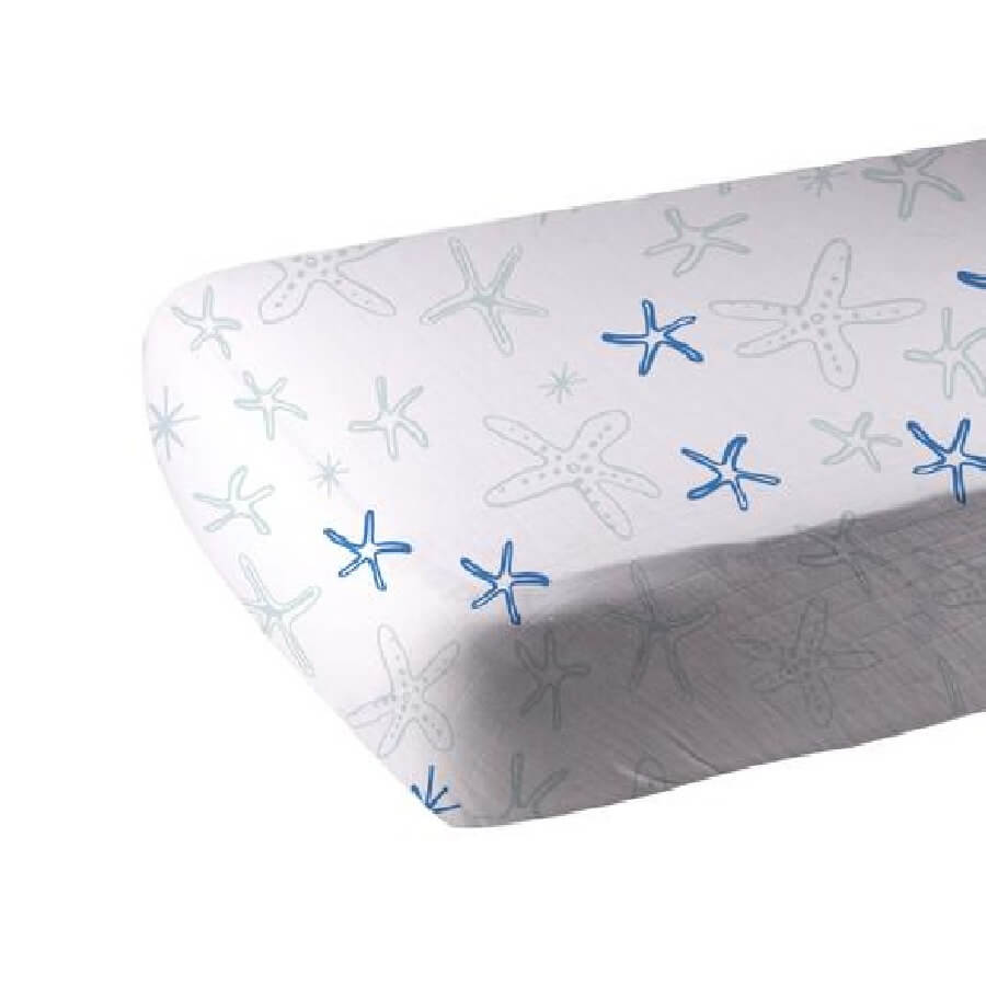 Organic Crib Sheet - Starfish - Roll Up Baby