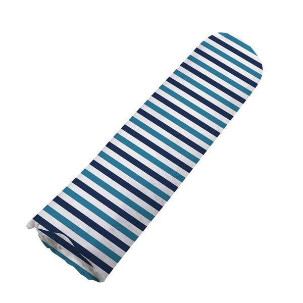 Organic Swaddle Blanket- Blue and White Stripe - Roll Up Baby